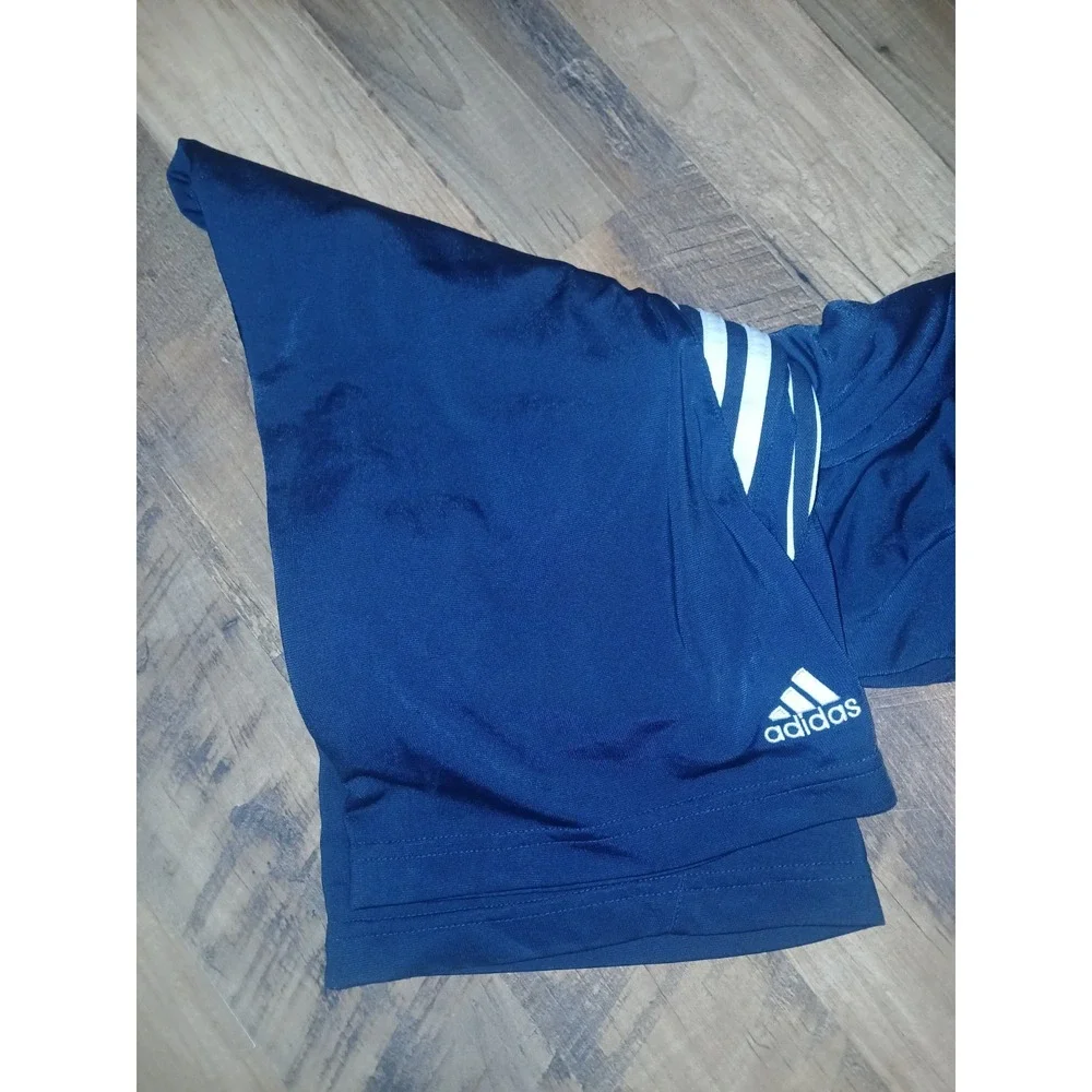 Adidas Mens Medium Navy Blue 3 Stripe Track Pants Vintage Style Athletic
